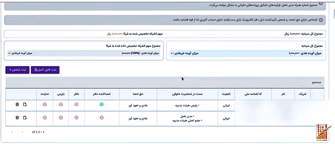 مراحل ثبت شرکت در سامانه کاتب