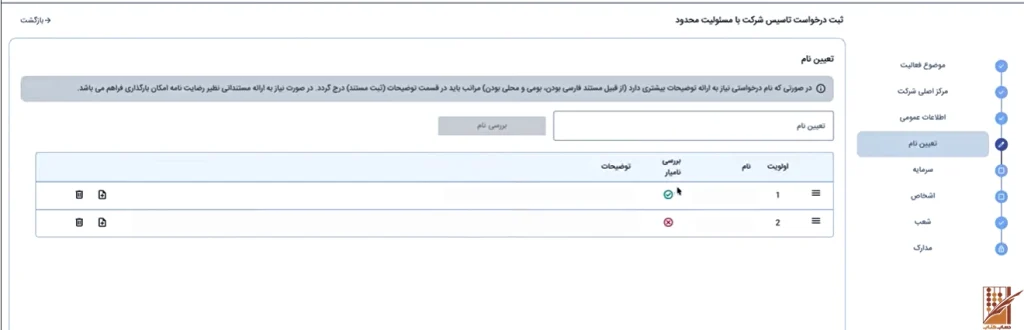 مراحل ثبت شرکت مسئولیت محدود در سامانه کاتب